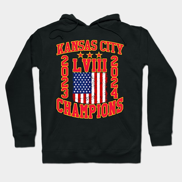 Super Bowl LVIII Champions - Kansas City Chiefs Hoodie by Folke Fan Cv